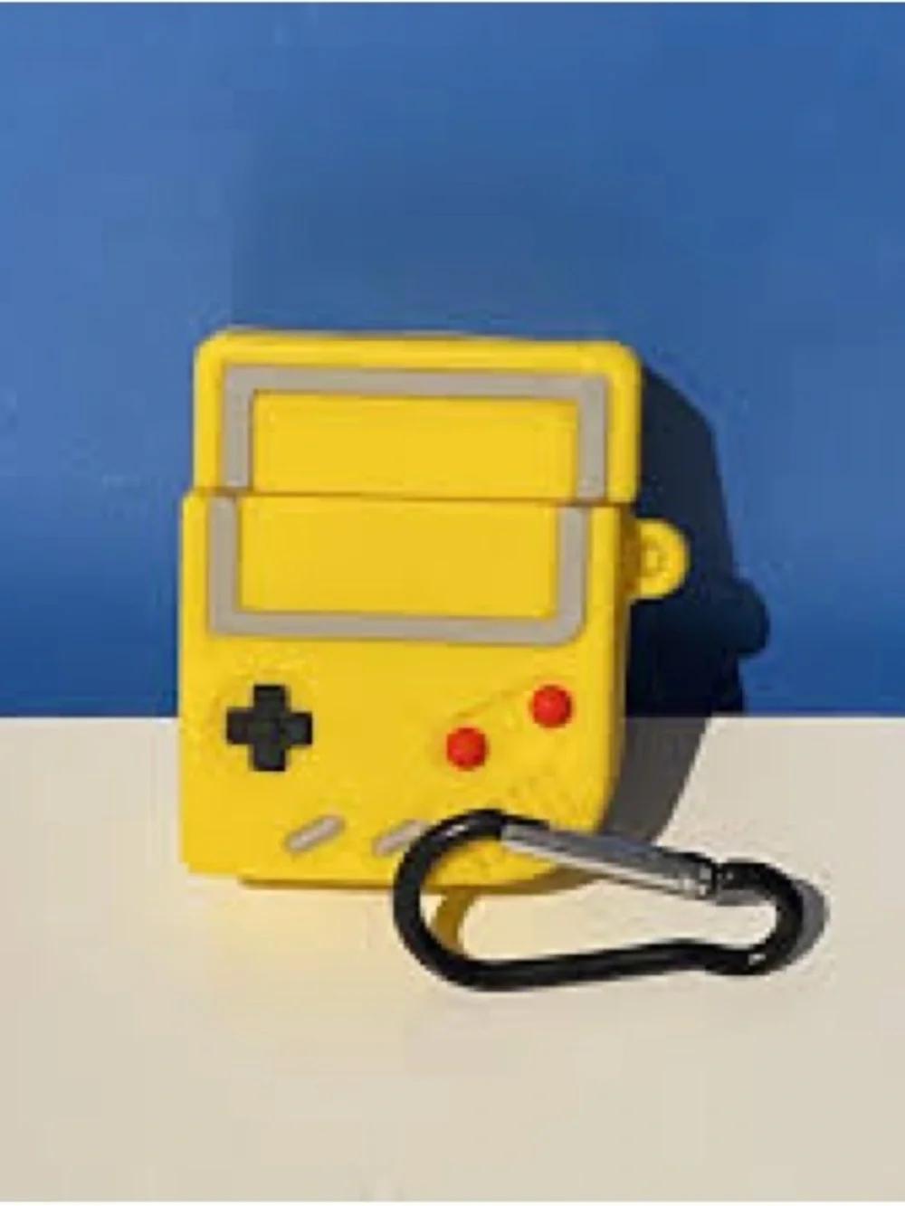 Yellow Retro Game Console Silicone Phone Case with Keyring